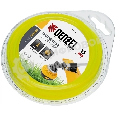 Леска для триммера Denzel круглая 3 мм х 15 м, блистер FLEX CORD