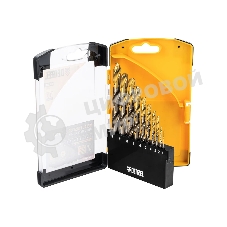 Набор сверл по металлу Denzel 1-10 мм, Р6М5К8-TiN, Golden Tip, 10 шт 723005