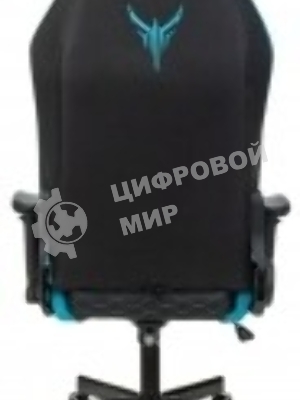 Кресло Knight Neon черный/голубой, экокожа, 120 кг, механизм качания