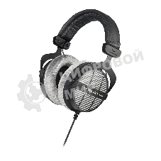 Проводные наушники Beyerdynamic DT 990 PRO 80 OHMS черный/серый, полноразмерные, открытая конструкция, велюровые амбушюры