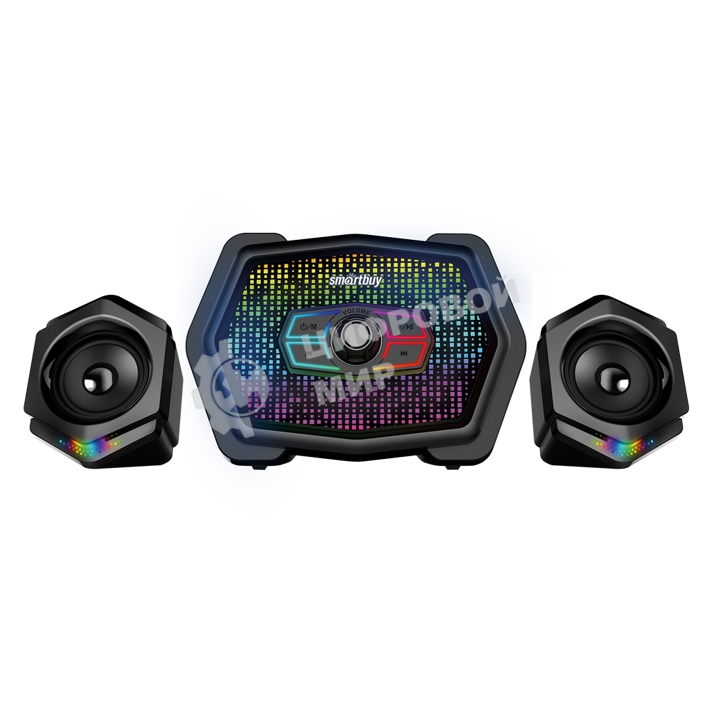 Акустическая система 2.1 Smartbuy W70, Bluetooth, 11Вт, RGb-подсветка, черный (арт. SBA-5150)