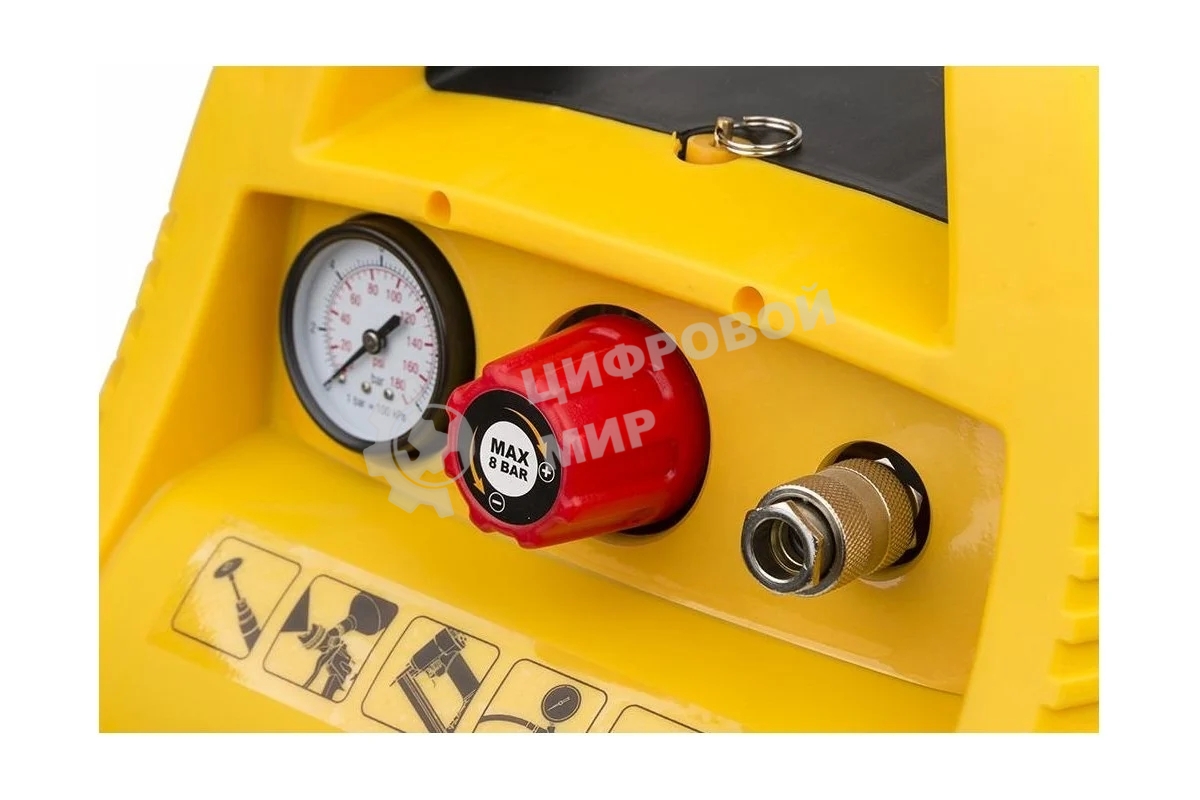 Компрессор поршневой Denzel РС 1/6-180 безмасляный, 1100 Вт, 180л/мин, 8 бар