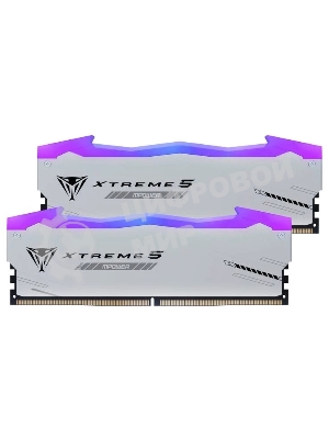 Оперативная память Patriot Viper Xtreme 5, DDR5, 48GB (2x24GB), 8000MHz, CL38, DIMM, с радиаторами, RGB, серебристый