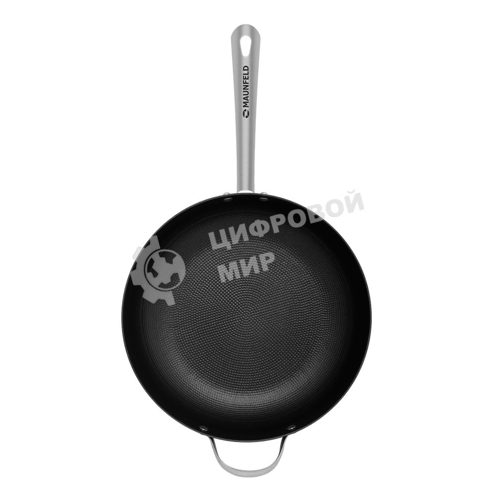 Глубокая сковорода Maunfeld HOWARD MDP30LCL15 из облегченного чугуна со стеклянной крышкой, 30 см