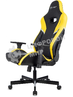Кресло игровое Knight Thunder 5X черный/желтый эко.кожа крестов. металл