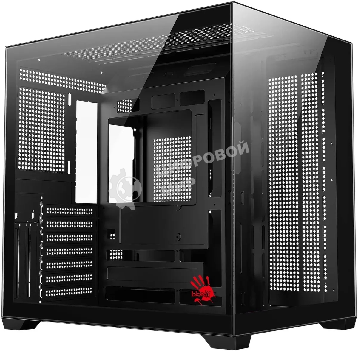 Компьютерный корпус Bloody CC-122 черный без БП ATX 10x120мм 1xUSB2.0 1xUSB3.0 audio