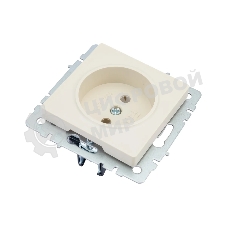 Розетка 1-местная IEK BRITE РС10-1-0-БрКр (BR-R10-10-K10) 10А, без заземления, без защитных шторок, бежевый