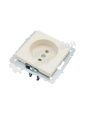 Розетка 1-местная IEK BRITE РС10-1-0-БрКр (BR-R10-10-K10) 10А, без заземления, без защитных шторок, бежевый