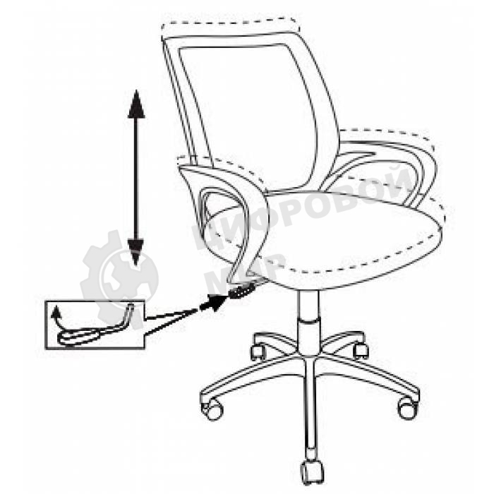 Кресло компьютерное Бюрократ CH-695NLT красный TW-35N сиденье черный TW-11, сетка/ткань, крестовина пластик