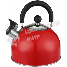 Чайник для плиты HITT H01023/1 Rondo Plus 2,5 л со св., капсул. дно, красный Л6115