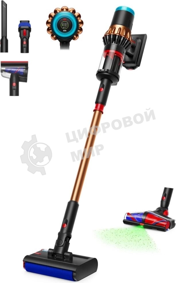 Пылесос вертикальный Dyson V16 Piston Animal Submarine черный/медь, питание от аккумулятора, 315 Вт, уборка сухая/влажная, пылесборник 1,3 л