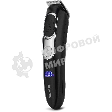 Триммер Vitek VT-2549 BK Питание сеть/аккумулятор. Встроенная аккумуляторная батарея Li-ion 700 mAh 3,7V. Время зарядки 90мин. Время автономной работы 45мин. Влажная очистка. Детальный триммер. Индикатор зарядки. ЖК дисплей с индикацией процента зарядки батареи. Число установок длины 11. Максимальная длина стрижки 12мм. Минимальная длина стрижки 0,4. Способ регулировки длины регулировкой длины лезвий/сменой насадок. Материал лезвий высокачественная сталь. Число насадок 5. Стрижка бороды. Триммер для носа/ушей. Насадка для бритья. Аксессуары: Щеточка, смазочное масло. Низкий уровень вибрации и шума.