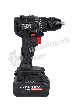 Дрель-шуруповерт Elitech CD 20SL2, 20 В, 2 Ач, 60 Нм, бесщеточный