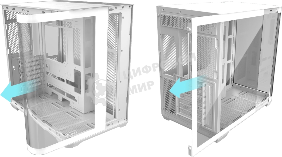 Корпус без блока питания Raijintek ATREUS BT7, Midi-Tower, TG, 7x120мм ARGB, 2xUSB-A 3.0 + 1xUSB Type-C , E-ATX, ATX, mATX, mITX White