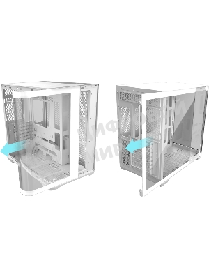 Корпус без блока питания Raijintek ATREUS BT7, Midi-Tower, TG, 7x120мм ARGB, 2xUSB-A 3.0 + 1xUSB Type-C , E-ATX, ATX, mATX, mITX White