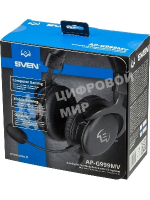 Гарнитура Sven AP-G999MV чёрный, проводная, 3.5 мм