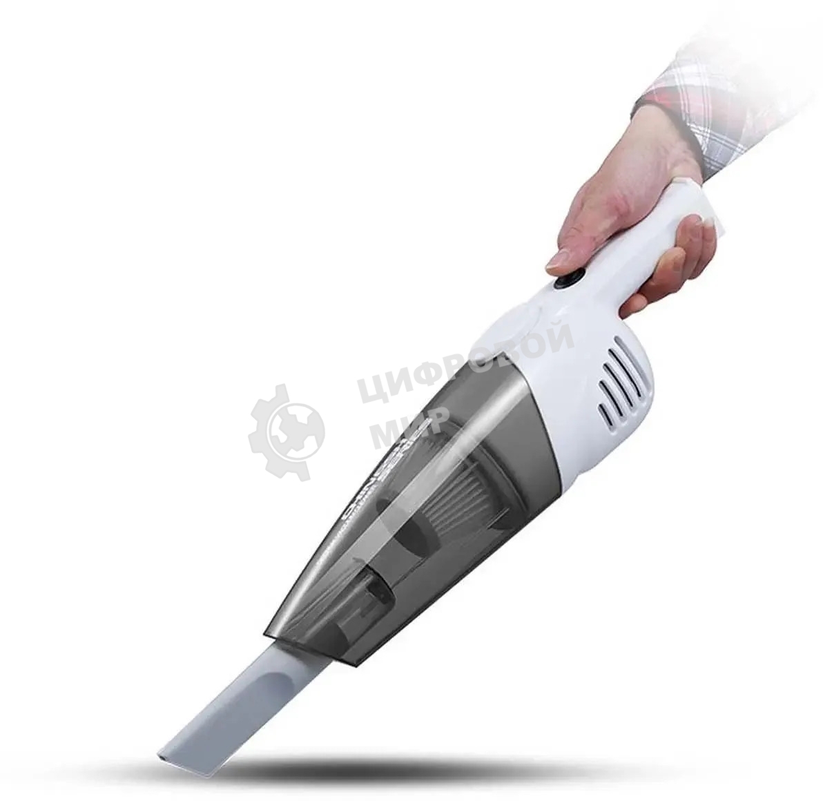 Пылесос вертикальный Deerma DX118C белый/серый, питание от сети, 140 Вт, уборка сухая, пылесборник 1.2 л