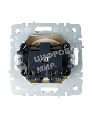 Розетка 1-местная IEK BRITE РС10-1-0-БрКр (BR-R10-10-K10) 10А, без заземления, без защитных шторок, бежевый