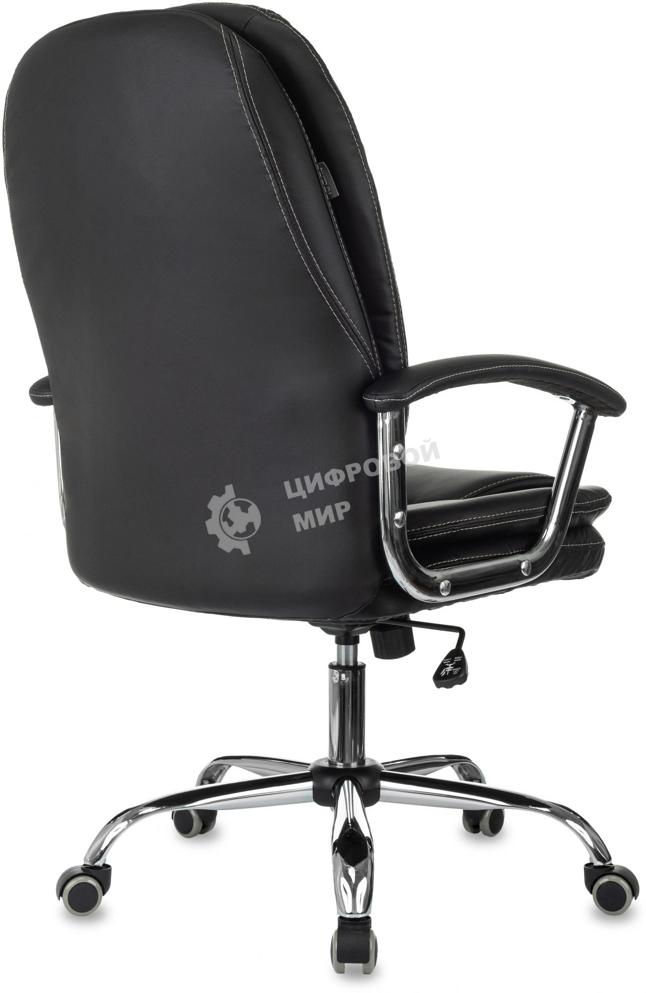 Кресло руководителя Бюрократ CH-868SL черный, эко.кожа, крестов. металл хром
