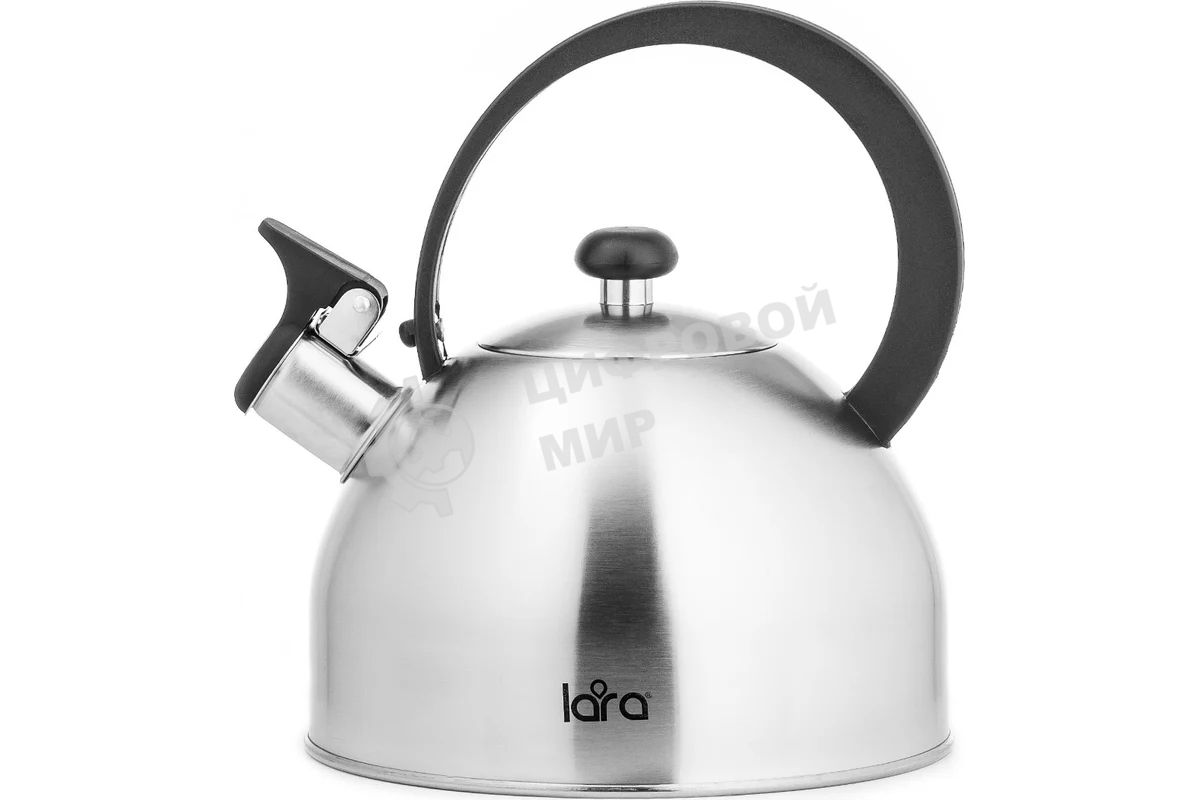 Чайник для плиты Lara LR00-65, нержавейка, матовый, 2,5 л, индукце капс дно, нейлон.ручка