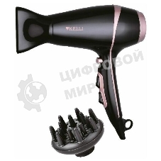 Фен Kelli KL-1129 черный/розовый, 2400 Вт