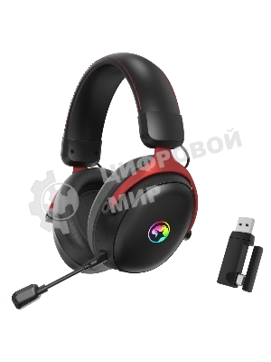 Гарнитура Marvo HG9076W Tactic X Pro чёрный, беспроводная + проводная, радиоканал, до 12 ч, подсветка, совместимость с PS5, Xbox