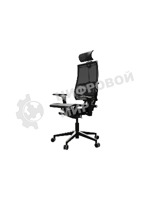 Кресло руководителя эргономичное Метта Yoga Spine Black Edition черный сиденье черный сетка с подголов. крестов.5-луч. металл хром