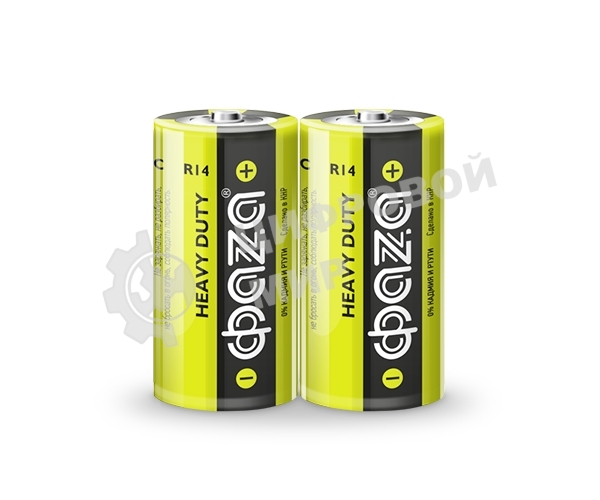 Элемент питания солевой R14 Heavy Duty Shrink-2 (уп.2шт) ФАZА 4895205002234, 1.5 В