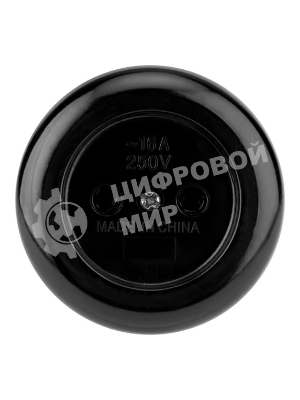 Розетка штепсельная Rexant карболитовая, открытой установки, б/з 16 А, черный