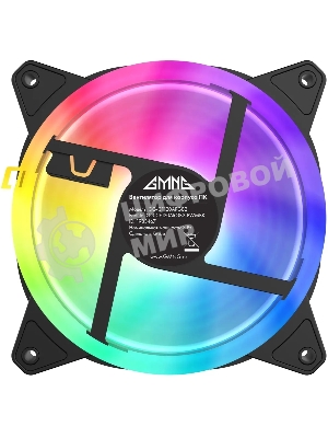 Вентилятор для корпуса GMNG GG-CF120ARGb2-PWMBK черный, 120 мм, 1500 об/мин, 26 дБ, 4 pin