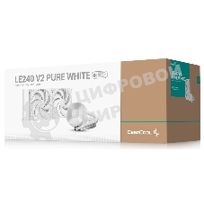 Система водяного охлаждения Deepcool LE240 V2 Pure Soc-AM5/AM4/1200/1700/1851 белый 4-pin 28.2-31.6dB Al 220W 1266gr Ret (R-LE240PURE-WHLNMD-G-1)