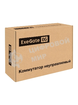 Коммутатор ExeGate EDES-1006D.4PoE-48W, 4×100 Мбит/с PoE + 2×100 Мбит/с, неуправляемый