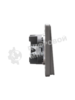 Выключатель Kranz ROUND 1 кл проходной (переключатель) с подсветкой 10А с/у титан