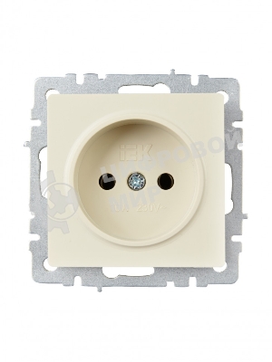 Розетка 1-местная IEK BRITE РС10-1-0-БрКр (BR-R10-10-K10) 10А, без заземления, без защитных шторок, бежевый