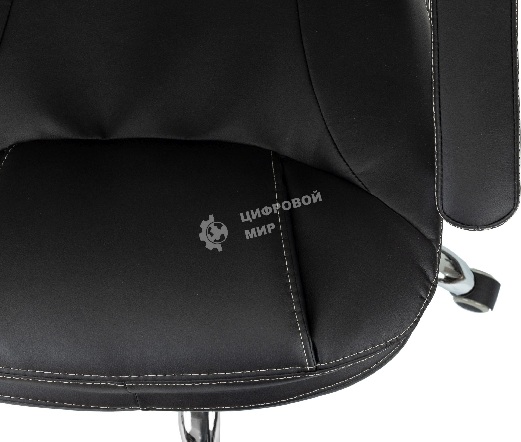 Кресло руководителя Бюрократ CH-868SL черный, эко.кожа, крестов. металл хром