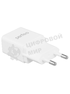 Сетевое зарядное устройство PERFEO с разъемом USB, 2А, белый (I4657)