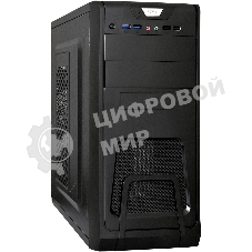 Компьютерный корпус Miditower ExeGate CP-603-UNS400 (ATX, БП UNS400 с вент. 12см, 2хUSB, аудио, черный)