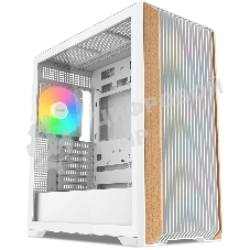 Компьютерный корпус без блока питания SAMA Z60 белый, Midi-Tower, TG, 4x140мм ARGb, 2xUSB 3.0 + 1xUSB 3.1 Type-C, E-ATX, ATX, mATX, mITX белый