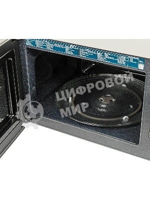 Микроволновая печь Samsung MG23K3515AS/BW серебристый/черный, 23 л, 800 Вт, переключатели - кнопки, поворотный механизм