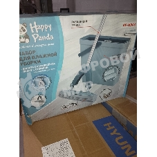 (Поврежденная упаковка) Набор для влажной уборки HP-MB04 Happy Panda с ведром с механизмом отжатия и 2 насадками ПВА