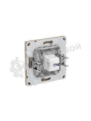 Компьютерная розетка RJ-45 без шторки, кат.5е одинарная, ванильный марципан
