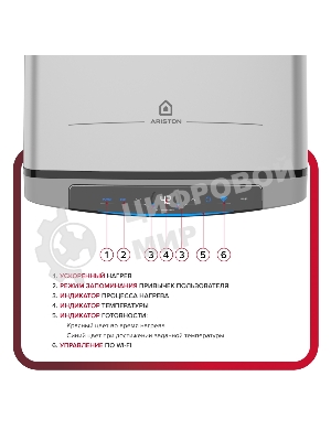 Водонагреватель Ariston Velis Lux Inox PW ABSE WIFI 50, 2.5 кВт, 50л, электрический настенный/серый