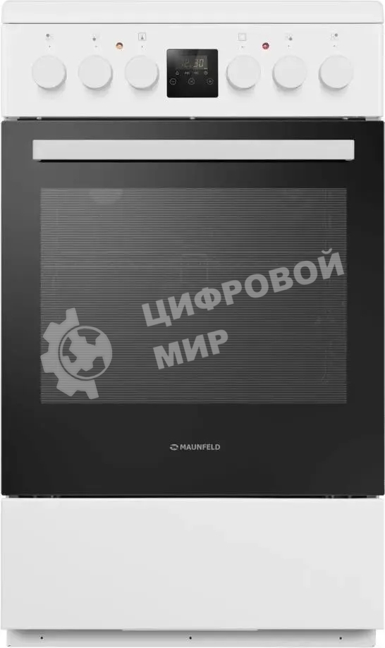 Плита электрическая Maunfeld MEC57CW08TD белый, конфорок 4 шт, духовка 59 л, 50 см x 85 см x 60 см
