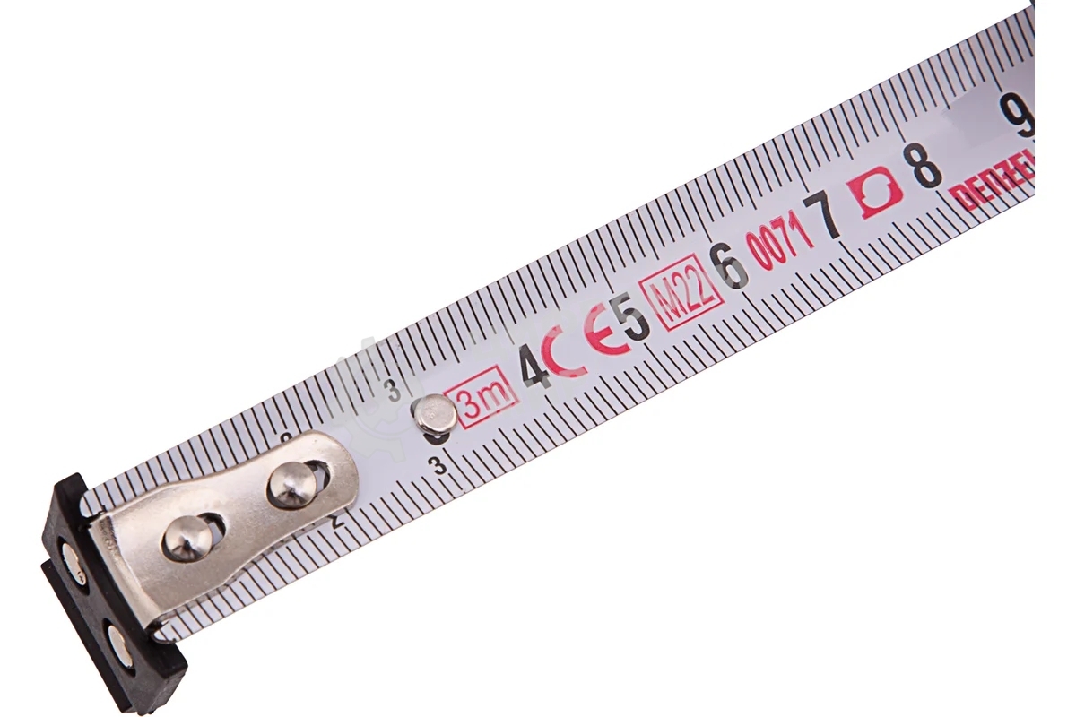 Рулетка Denzel 3м х 16мм, двухкомп. корпус, магнитный обрезиненный зацеп