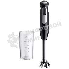 Блендер погружной Braun MQ55001MBK черный/серебристый, 1000 Вт, 25 скоростей, турбо