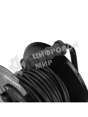 Удлинитель силовой Rexant КГ на катушке 4 гнезда, с/з, 30 м, 3х1,5 мм², IP44 c защитными крышками, металлическая катушка