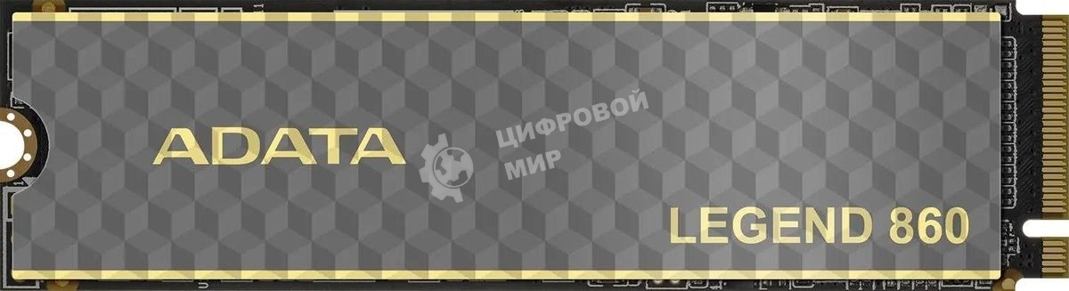 Накопитель SSD ADATA LEGEND 860, 500Gb, PCIe 4.0 x4, M.2 2280, NVMe, R/W 5000/3000, с радиатором