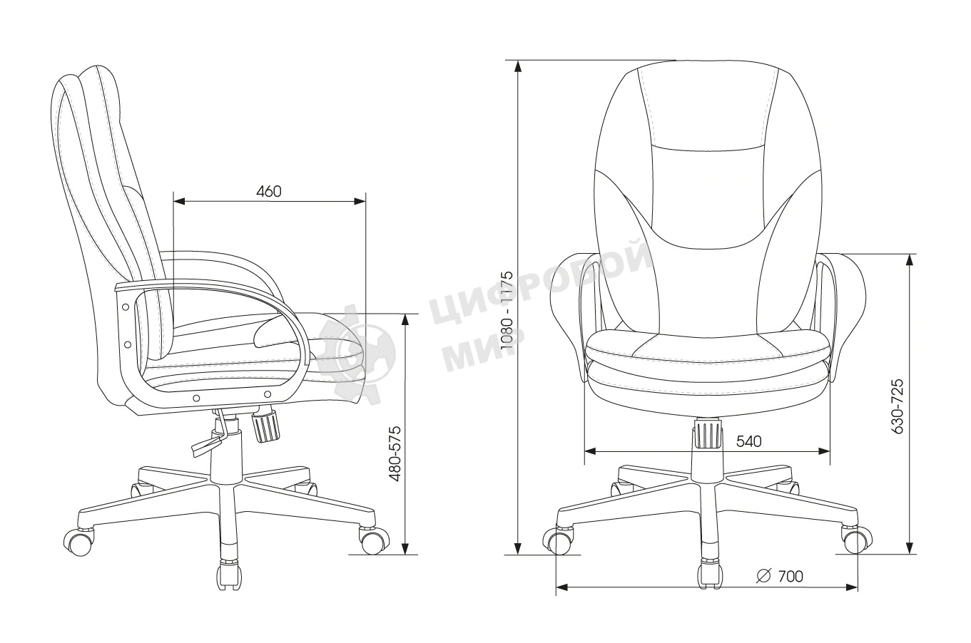 Кресло руководителя Бюрократ CH-868LT Bahama серый, крестовина пластик
