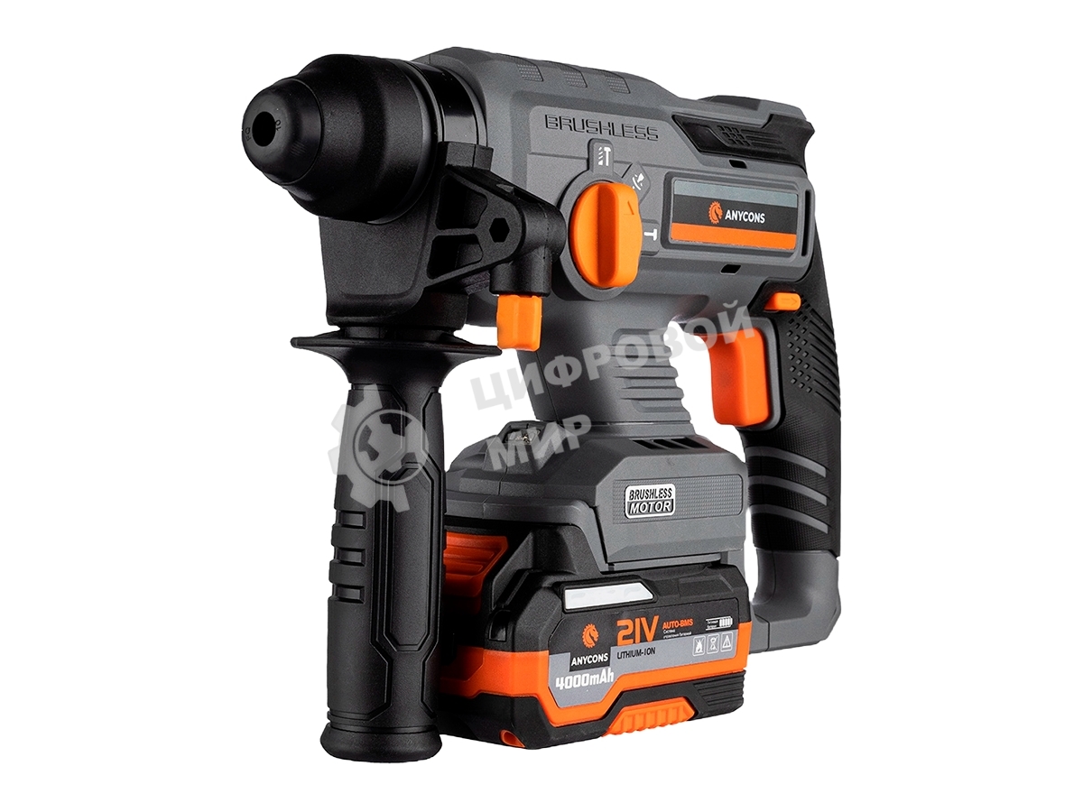 Бесщеточный перфоратор Anycons AC-H408 SDS+, 2 Дж, 21В, 2 акб, AC-H4082