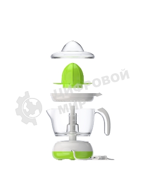 Соковыжималка Maxvi SG401 белый/зелёный, цитрусовая, 40 Вт, 700 мл, механическое
